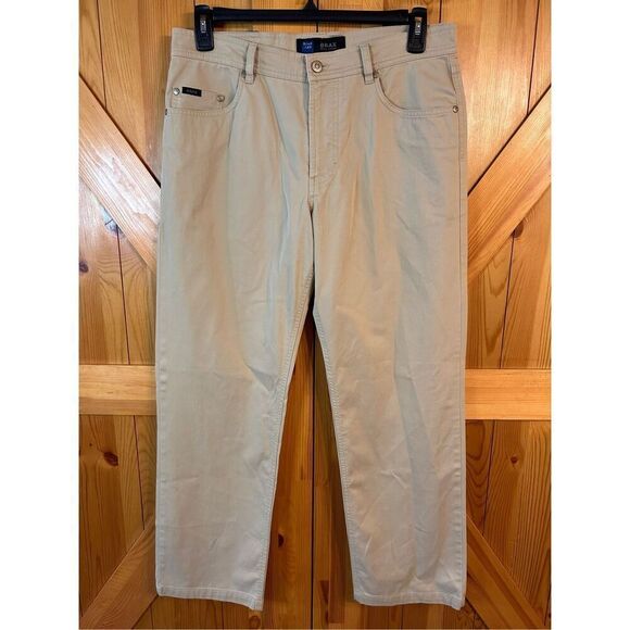 BRAX Feel Good Pants 34 Cesar Regular Fit blue label Men's Tan (4616)